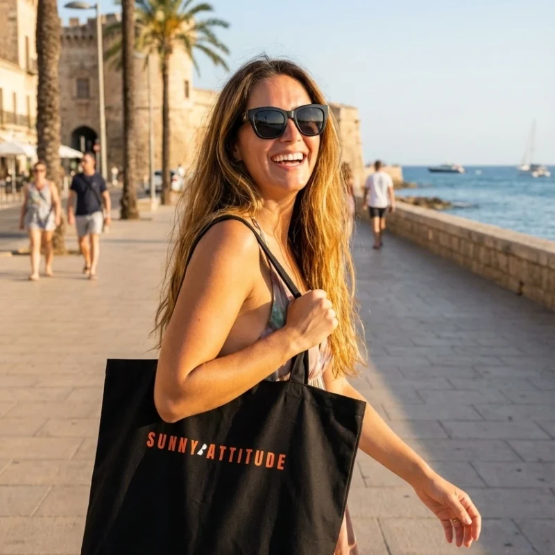 Large organic tote bag | Sunny attitude