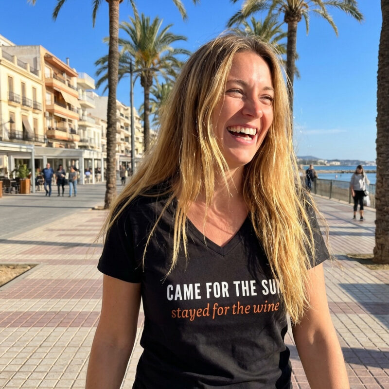 Relaxed v-neck t-shirt | Came for the sun