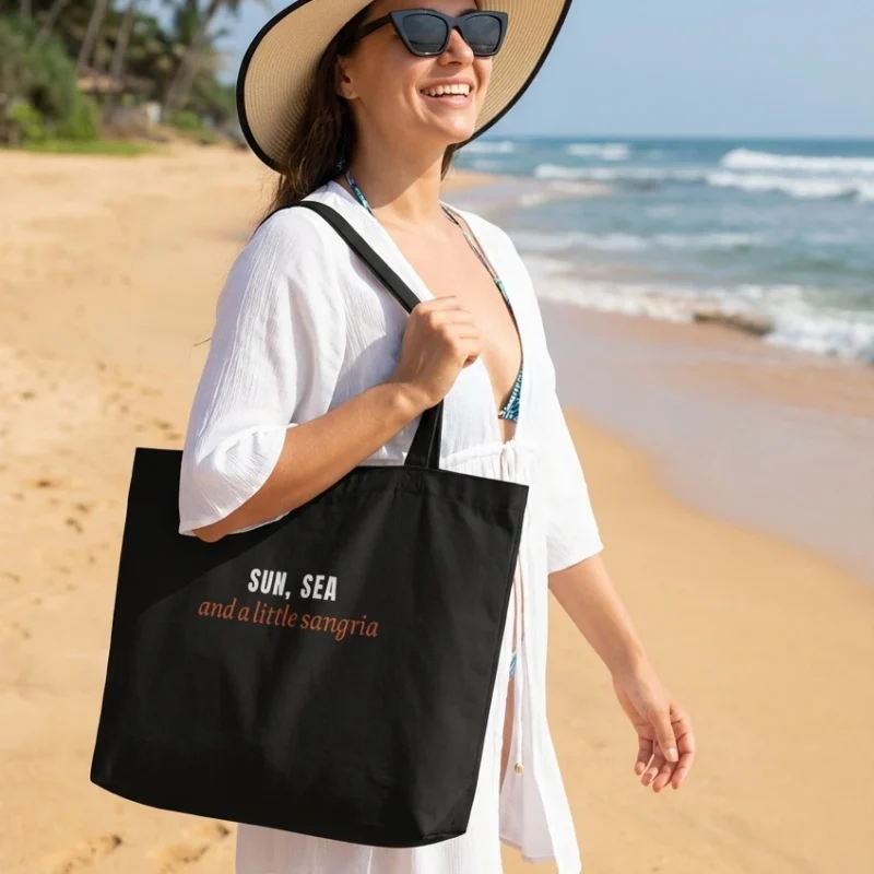 Large organic tote bag | Sun Sea